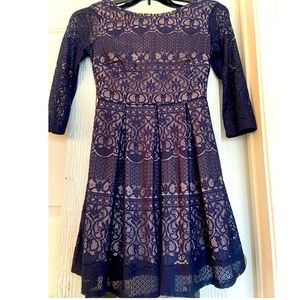 B.Darlin Navy Blue Lace Dress